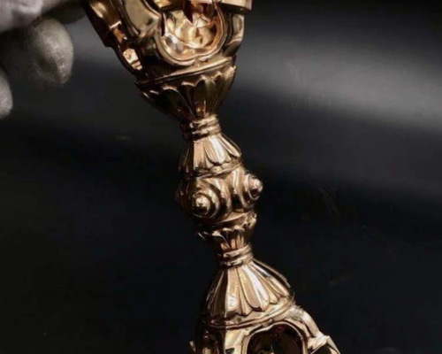 【修縁堂】密教法具空海大師飛行金剛杵法器セット 独鈷杵・三鈷杵・五鈷杵 真鍮製 密教法具 空海大師金剛杵 飛行五鈷杵 寺院用仏具 真鍮製 16cm