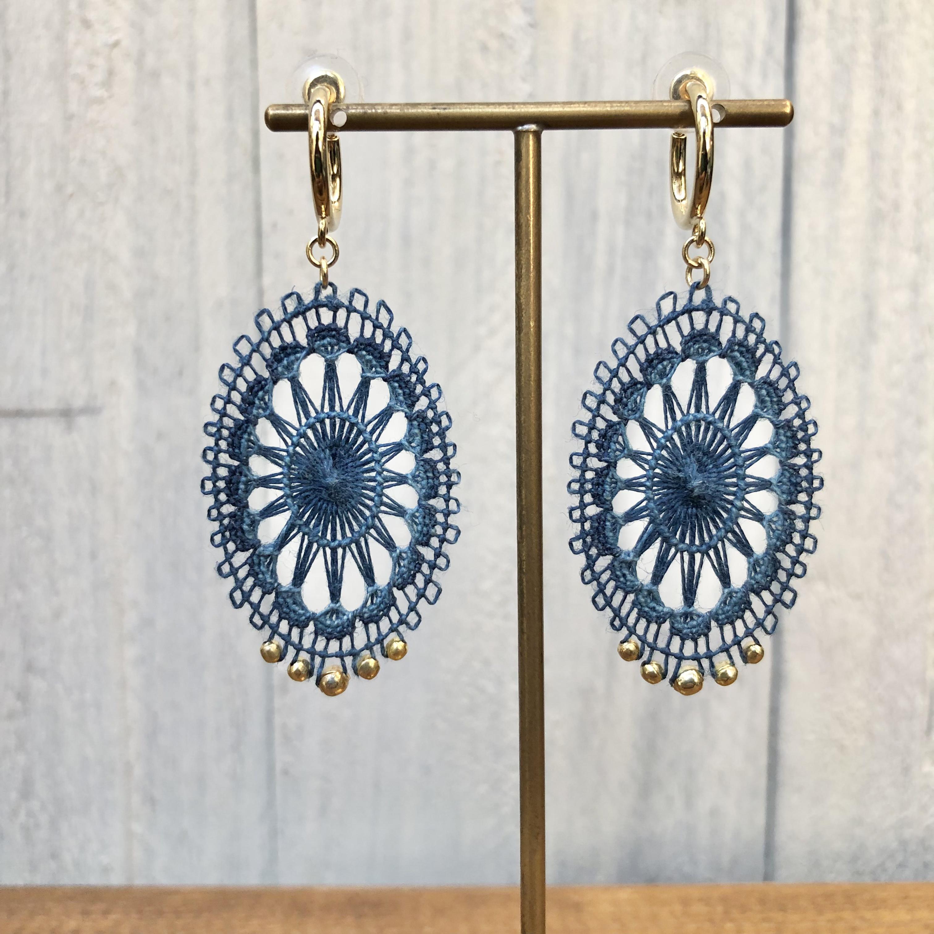 【受注制作】aizome since 2018 ニャンドゥティ 14kgfピアス イヤリング