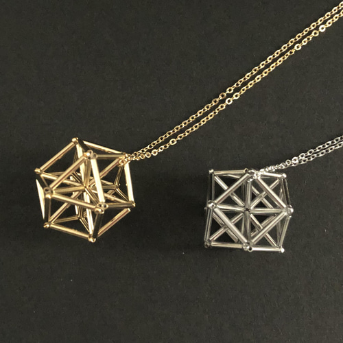 神聖幾何学正20面体18K クリスタルペンダントトップ 神聖幾何学