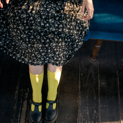 キナリノ掲載 レディースソックス 靴下 黄色 イエロー フィット「TRIP SCOTT」 YELLOW 2枚目の画像
