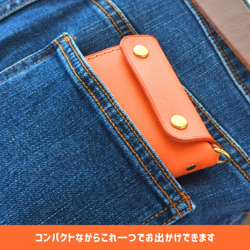 厚い革1枚のL字ファスナー財布 MARGOT/マルゴー オレンジ