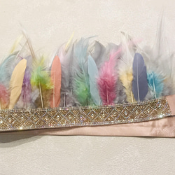Feather little crown  （gray mix）　　王冠 子供 誕生日 パーティー お祝い　 6枚目の画像