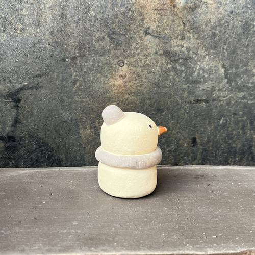 水晶♡雪だるま♡♡No.2253 雪だるま（グレー） KA-185-3 陶製 /Snowman (gray)/雪人（灰色的