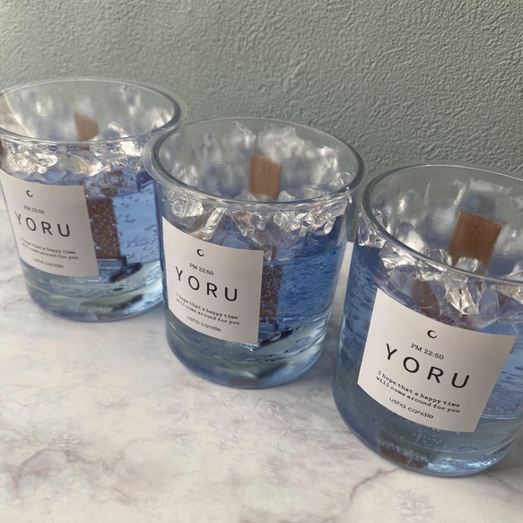 [夜空の海]ジェル木芯キャンドル-YORU candle- 2枚目の画像