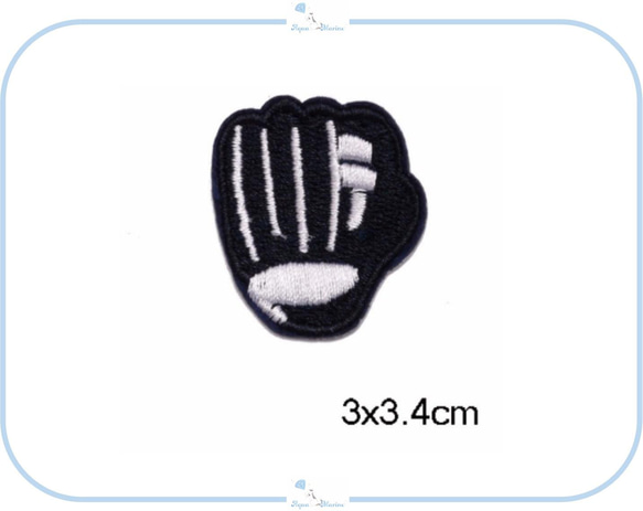 ES45 アップリケ 刺繍 グローブ 野球 チーム 部活 スポーツ 道具 ハンドメイド 材料 リメイク 素材 手芸 1枚目の画像