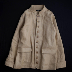 【プレミアム】【受注製作】Linen Jacket フレンチ ヴィンテージ ジャケット/シャンパン h040b-cmp3 9枚目の画像