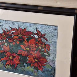 「花讃歌 」不透明水彩原画  F5サイズ  一点物　額付き　豪華プレゼント付き 12枚目の画像