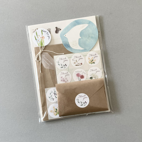 新春福袋・いろいろ紙ものセット レターセット メッセージカード シール 5枚目の画像