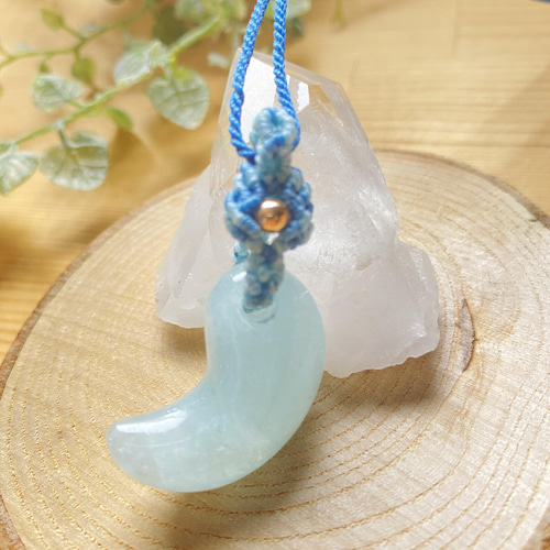 キャッツアイ入り☆大粒175ct☆ディープ☆アクアマリン マクラメ