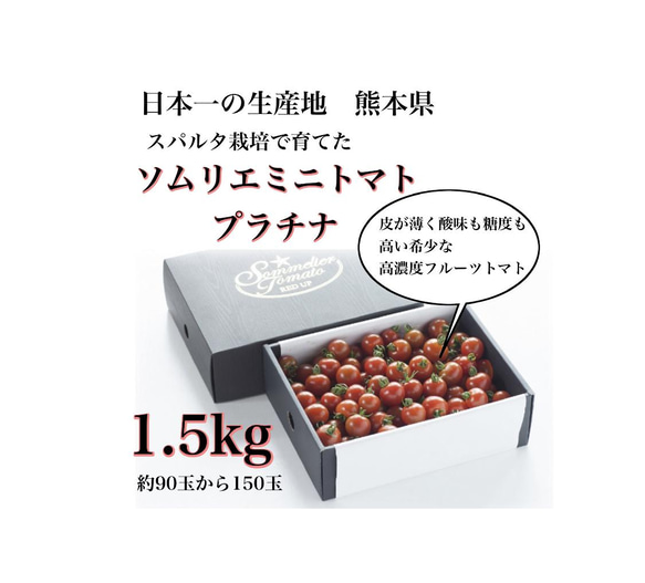 ③『極み』【希少な高濃度フルーツトマト】ソムリエミニトマト　プラチナ１.５kg（90玉〜150玉） 1枚目の画像