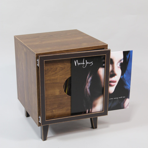 レコード＆プレーヤーキャビネット　ブラウン ガラス扉付き レコード＆プレーヤーキャビネット ブラウン ガラス扉付き