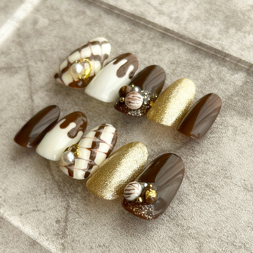送料無料】再販 とろ～り美味しいチョコネイル/ネイルチップ