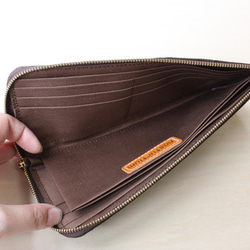 ピッグスキンのスリムな長財布　ライトゴールド 7枚目の画像