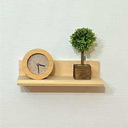 シンプル木製ウォールシェルフ【ピン簡単取付　飾り棚　サイズオーダー】 4枚目の画像