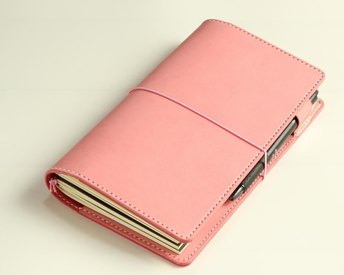 ご確認用 B6 手帳カバー トラベラーズノートカバー 牛革 ピンク レザー