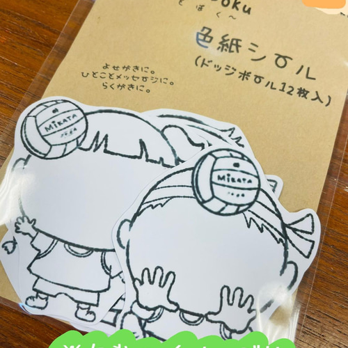 早割】きみとぼく色紙シール(ドッジボール) 寄せ書き お名前シール
