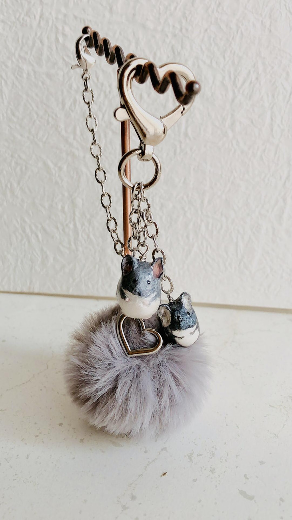 ✳︎受注製作✳︎可愛いチンチラの仲良しバックチャーム❤︎ その他  