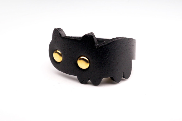 猫連合リング／牛革製 3枚目の画像