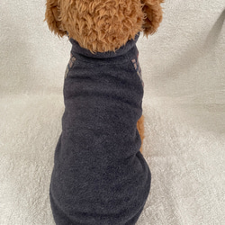犬服‼︎暖かフリース×チェック柄ジャズネップタートル　ネイビー×グレープ⭐️XS.S.M.DXS.DS.DM 5枚目の画像
