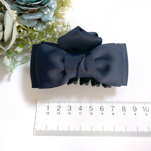 バンスクリップ ネイビー シンプル ヘアアクセサリー ヘア 上品