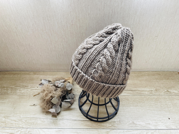 アラン模様 ニット帽子 ケーブルニット 7カラー 3サイズ 帽子(ベビー