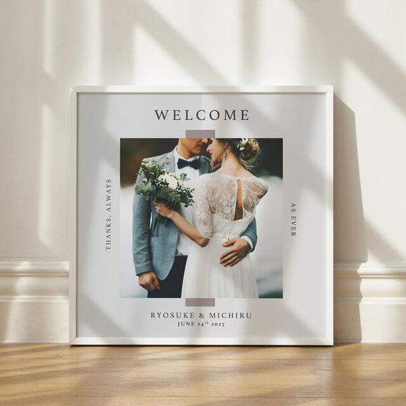 ウェルカムボード|正方形 写真 結婚式 前撮り 海外風