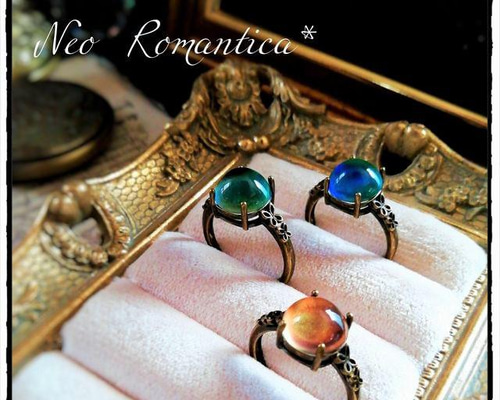 Antique Mughal アンティーク ムガル エナメル 鳥モチーフ リング