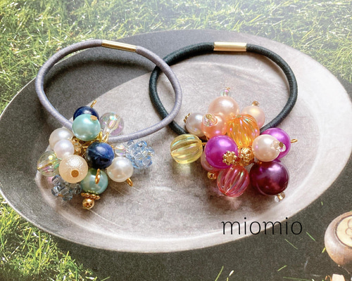 ヘアゴム 2点 セット ♡ じゃらじゃら hanayaka2 ヘアゴム miomio 通販