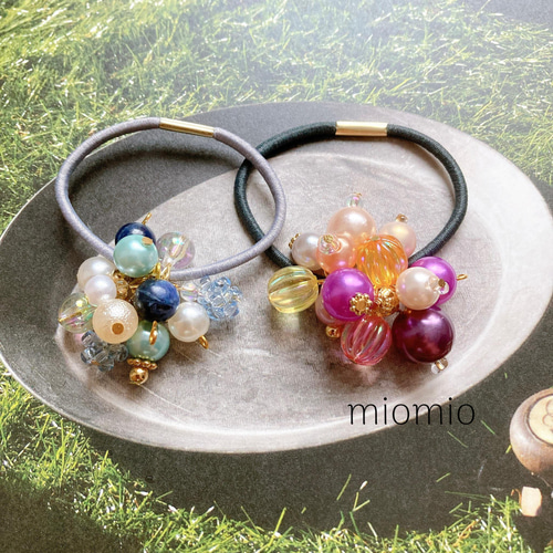 ヘアゴム 2点 セット ♡ じゃらじゃら hanayaka2 ヘアゴム miomio 通販