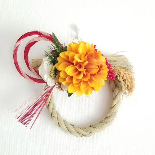 早割特価】正月飾り／2way しめ縄 お花外せる しめ縄飾り 正月 玄関