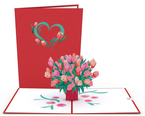 ポップアップグリーティングカード　Love Tulips 2枚目の画像