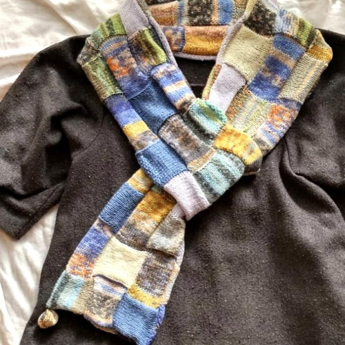 パッチワークマフラー opal毛糸使用 マフラー *甘露舎* 通販 13146660