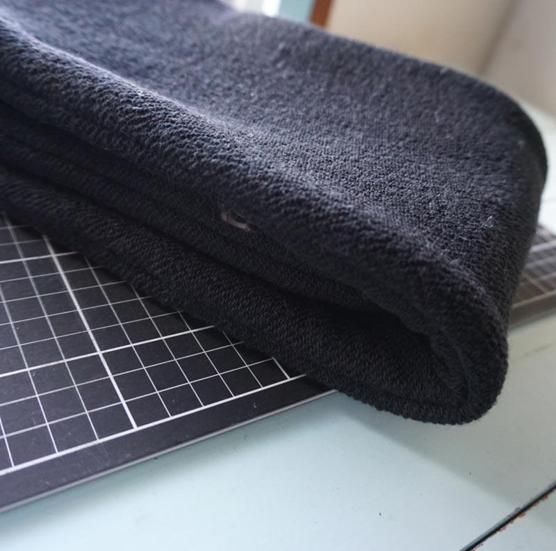 コットンニット生地のあったかミニマフラー(黒)