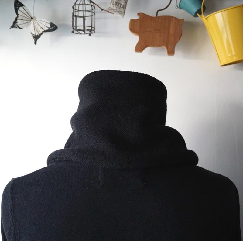 コットンニット生地のあったかミニマフラー(黒) コットンニット生地のあったかミニマフラー(黒)