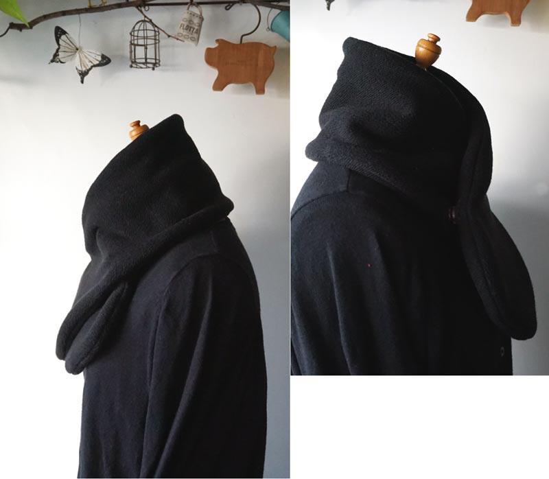 コットンニット生地のあったかミニマフラー(黒) コットンニット生地のあったかミニマフラー(黒)