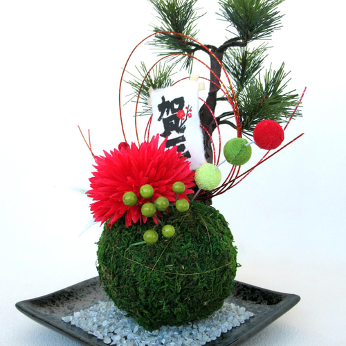 お正月 苔玉飾り 中22-3 その他置物 kisetukazari2 通販 13146860  