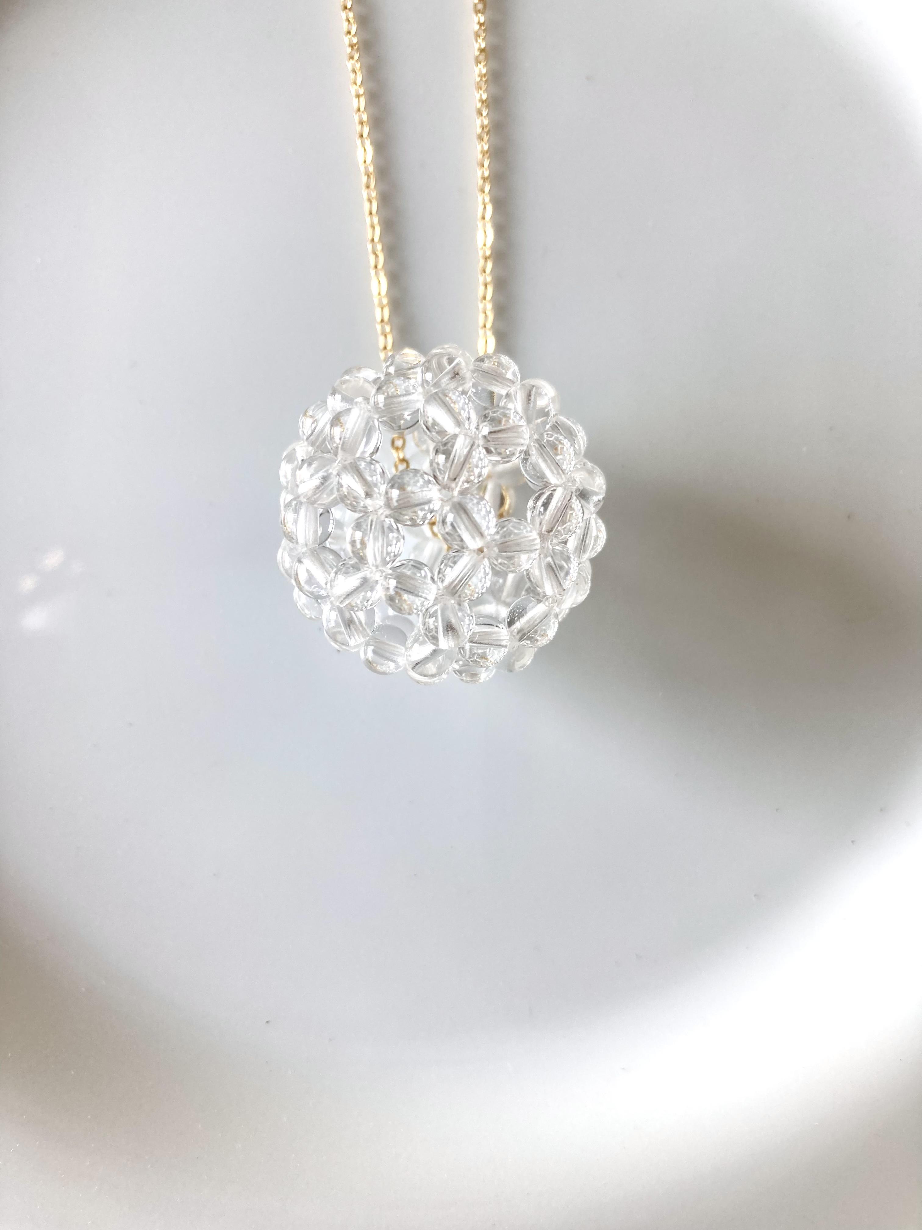 フラーレンのロングネックレス（55cm） クリスタル