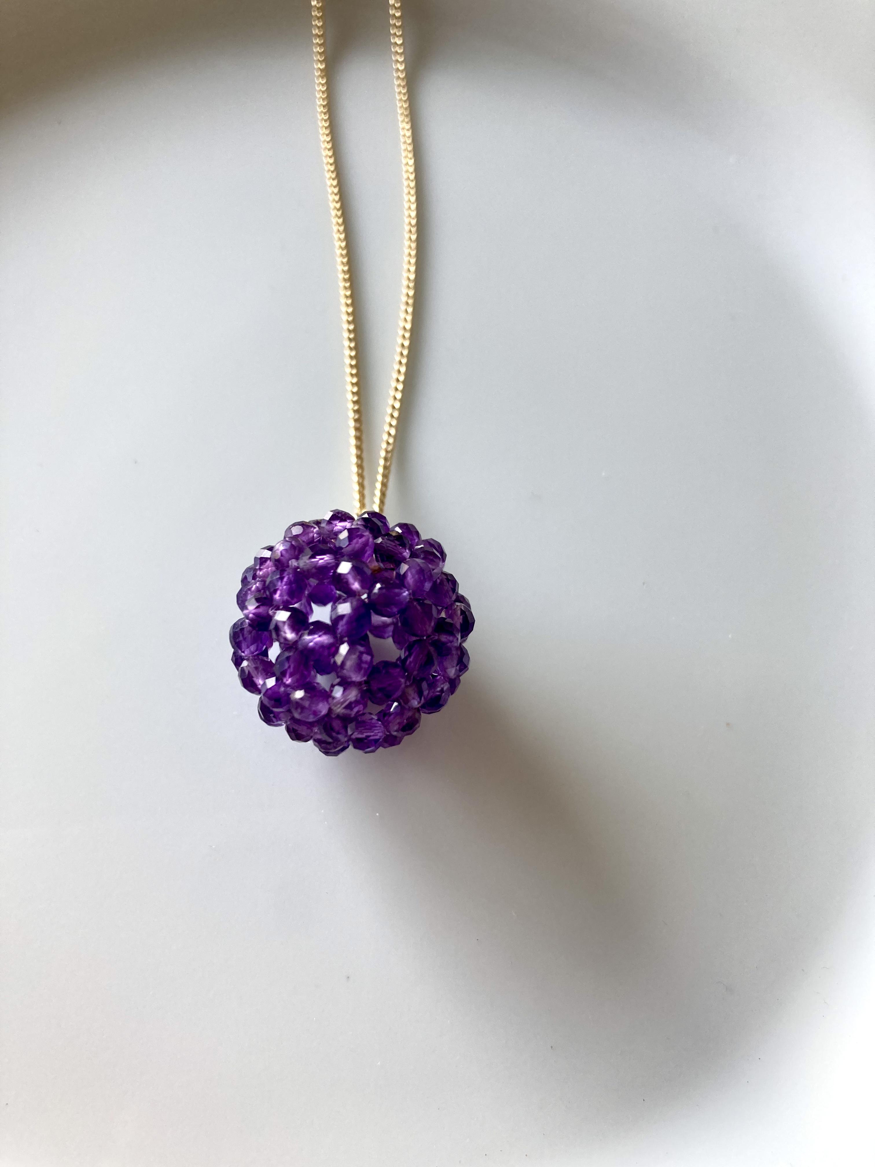 フラーレンのネックレス（40cm/45cm） アメジスト