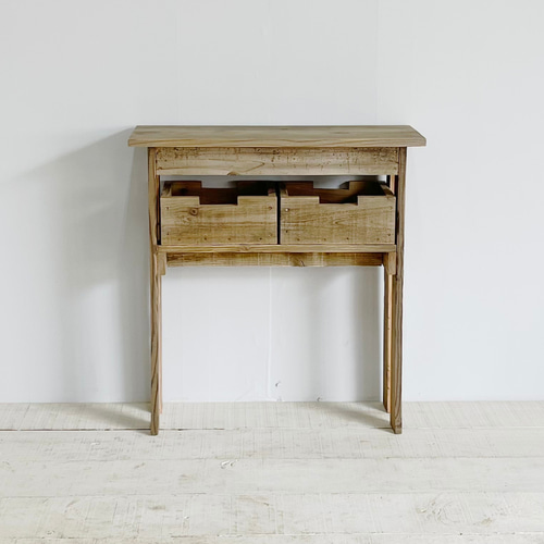 リサイクルウッド☆エントランスコンソールテーブル 23cm ホワイト