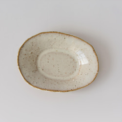 楕円形・オーバル小皿 黄御影土×チタンマット釉 小皿 シェリエメ 通販