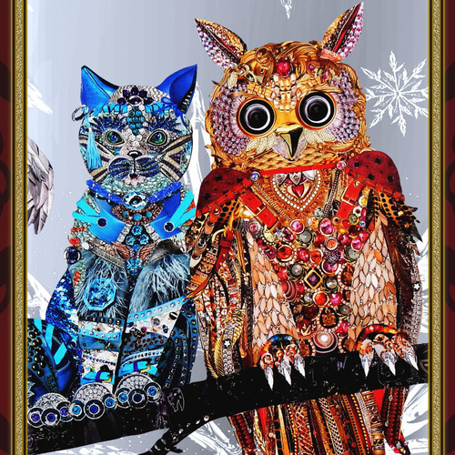コラージュ] animalor | フクロウ | 画家 絵師 OZ-尾頭-山口佳祐