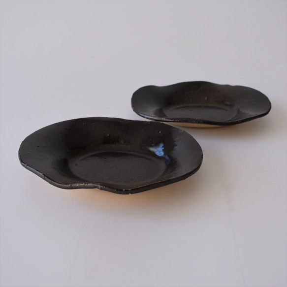 楕円形・オーバル小皿　黄御影土×錆釉 12枚目の画像