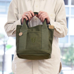 ※【仕切りで収納上手なミニトート】キャンバス トートバッグ 鞄 バッグ ミント TOB006 17枚目の画像