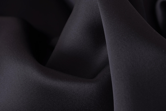 NO.9 サテン織りの中厚地トリアセテート「上質素材」 BLACK 2枚目の画像