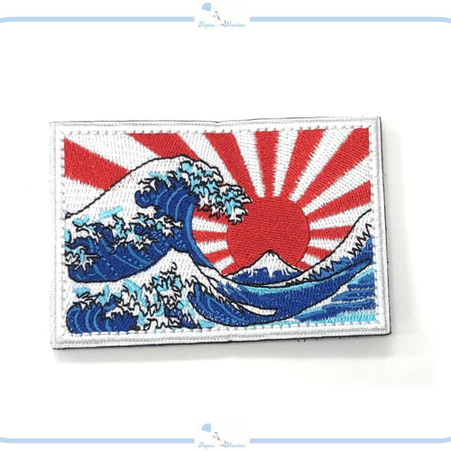 ES36 ワッペン マジックテープ 刺繍 富士山 波 日本海 JAPAN