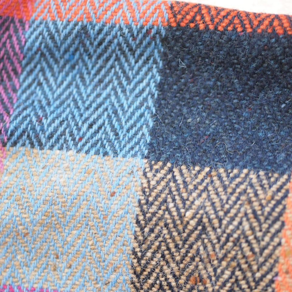 【受注製作】チェック＆チェック＊アイルランド製チェック生地・ポコポコニットを使ったスヌード 7枚目の画像