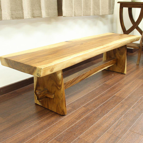 モンキーポッド ベンチ 椅子 1点もの 希少 ダイニングベンチ 一枚板