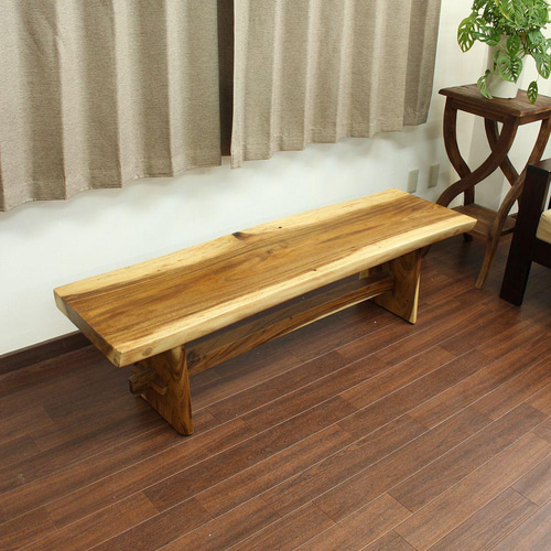 モンキーポッド ベンチ 椅子 1点もの 希少 ダイニングベンチ 一枚板