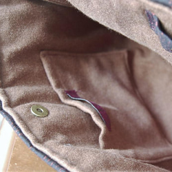 ウィリアム・モリス　いちご泥棒と麻の葉柄のショルダーバッグ　着物リメイク 7枚目の画像