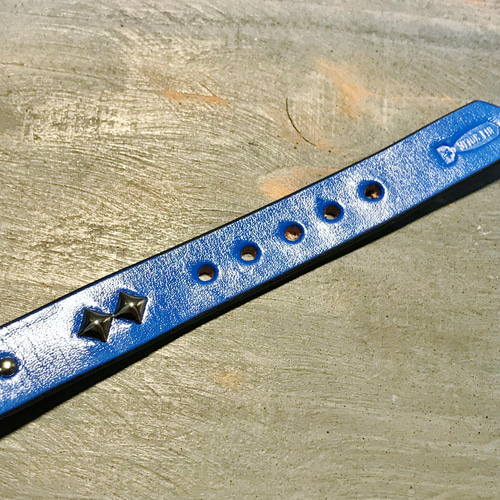 スタッズブレスレット サドルレザー レザークラフト 革小物 レザー